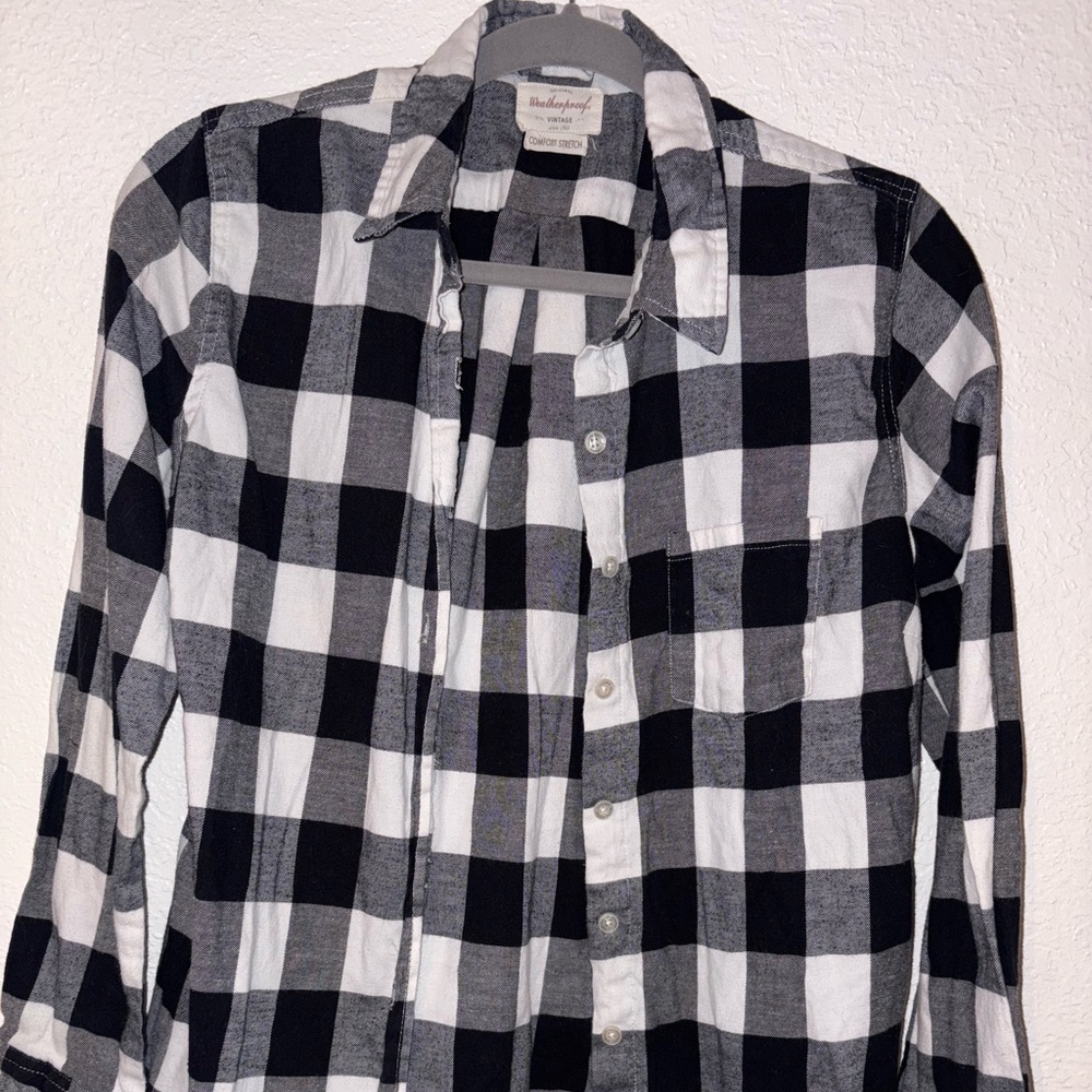 Weatherproof Vintage Black and White Checkered Shirt